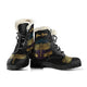 Personalized Dragonfly Circle Faux Fur Leather Boots