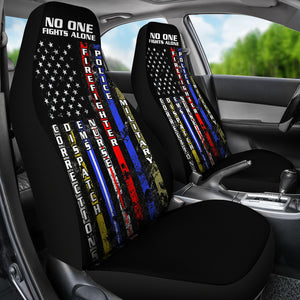 Firefighter - No One Fights Alone Car Seat Cover