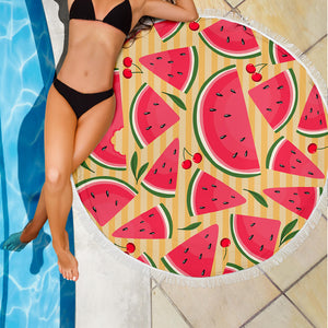 Watermelon Round Beach Camping Picnic Portable Outdoor Blanket
