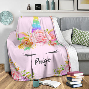 Personalized Unicorn Premium Blanket - Paige