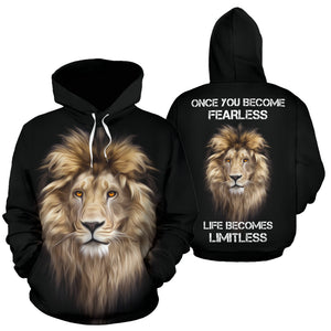 Fearless Limitless Lion All Over Print Hoodie - Freedom Look