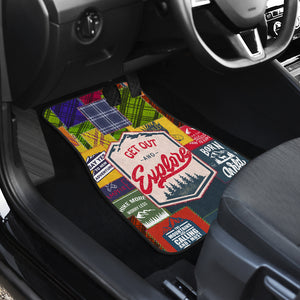 Camping Hiking Mountains Red Universal Front and Back Car Mats Gift (Set Of 4)