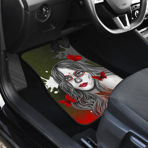 Sugar Skull Red Butterfly - Universal Front Car Mats Gift (Set of 2)