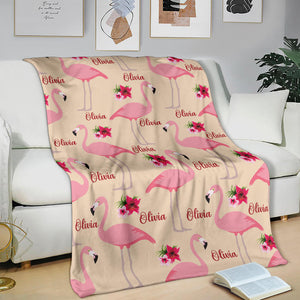 Blanket-Floral and flamingo 8200