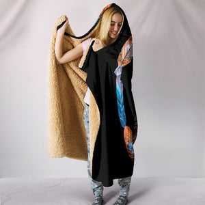 Peace Hippie Feathers Hooded Blanket