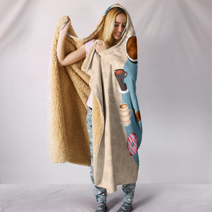 Husky Lovers Coffee Club Hooded Blanket for Lovers of Huskies