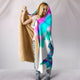 Howling Wolf Cozy Warm Hooded Sherpa And Microfiber Blanket With Hood