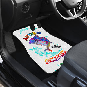 Autism Awareness Personalized Shark Front and Back Car Mats Gift (Set of 2 or 4)