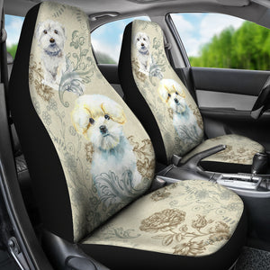 Maltese Dog Car Seat Covers (Set of 2)