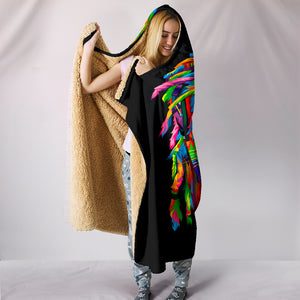 Lion Hooded Cozy Warm Hooded Sherpa And Microfiber Blanket With Hood