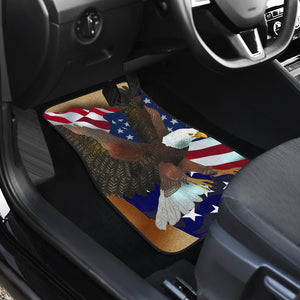 USA Flag Eagle Bird - Universal Front Car Mats Gift (Set Of 2)