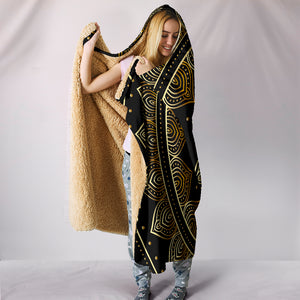 Lotus Gold Crafted Hooded Blanket
