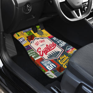 Camping Hiking Mountains - Universal Front Car Mats Gift (Set Of 2)