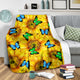 Sunflowers & Butterflies Premium Blanket For Youth And Adults