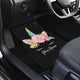 Front And Back Unicorn Car Mats (Set of 4) - Black Style Without Flowers