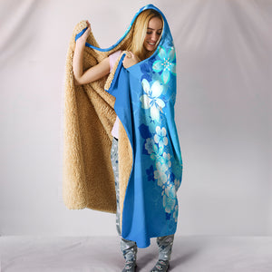 Peace Hippie Blue Hooded Blanket