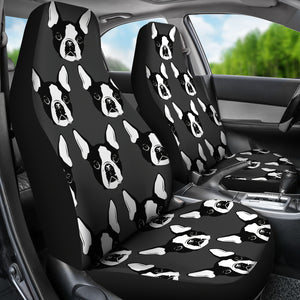 Boston Terrier Dog Car Seat Covers (Set of 2)