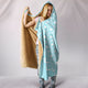 Light Blue Mandala  Sherpa Hooded Blanket