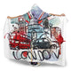 London Hooded Hooded Sherpa And Microfiber Blanket With Hood