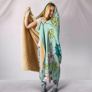Peace Lotus Dragonfly Hooded Blanket