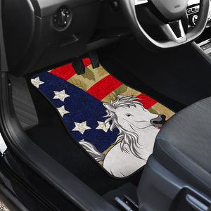 White Horse USA Flag - Universal Front and Back Car Mats Gift (Set of 2 or 4)