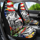 Fishing Big Fish US Flag - Set of 2 Universal Front Car Seat Covers Protection
