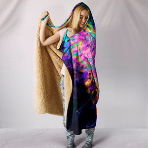 Electric Owl Cozy Warm Hooded Sherpa And Microfiber Blanket With Hood