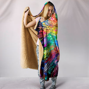 Peacock Nexsus Cozy Warm Hooded Sherpa And Microfiber Blanket With Hood
