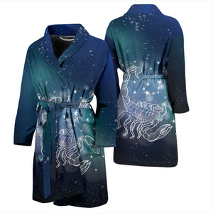 Scorpio Men's Horoscope Bath Robe Housecoat Wrapper for Birthday Christmas Gift