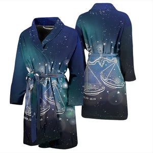 Libra Men's Horscope Bath Robe Housecoat Wrapper for Birthday Christmas Gift