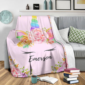 Emerson - Personalized Unicorn Blanket