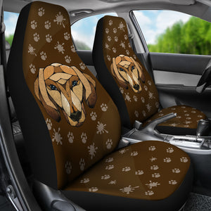 Dachshund Dog Face Brown Car Seat Covers