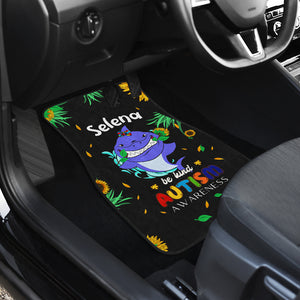 Autism Personalized Awareness Shark - Front and Back Car Mats Gift (Set Of 4)