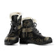 Dragonflies & Lotus Flowers Faux Fur Leather Boots - Freedom Look
