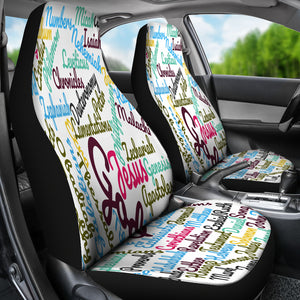 Custom-Made Holy Bible Books White Purple Car Seat Cover