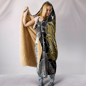 Spiritual Golden Lotus Hooded Blanket