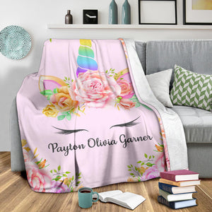 Payton Olivia Garner - Personalized Unicorn Blanket