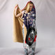 Motorbike With American Flag Cozy Warm Hooded Sherpa And Microfiber Blanket