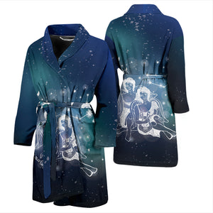 Gemini Men's Horoscope Bath Robe Housecoat Wrapper for Birthday Christmas Gift