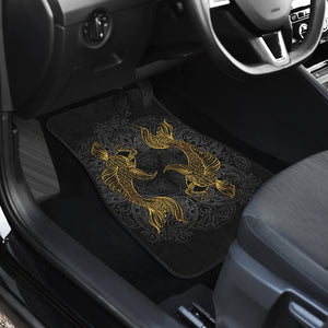 Golden Pisces (Fish) Zodiac Front Car Mats (Set Of 2) - Freedom Look