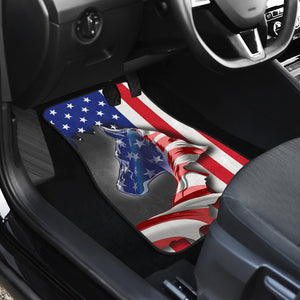 Horse USA Flag - Car Mats Set of 4 - Car Floor Mats Protection Decoration