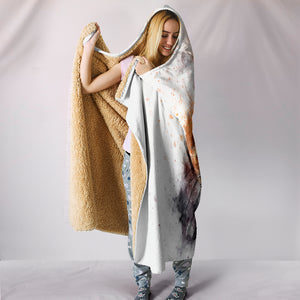 Green Eyed Cat Cozy Warm Hooded Sherpa And Microfiber Blanket With Hood