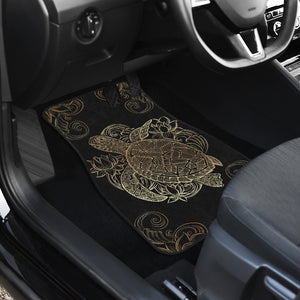 Golden Sea Turtle Front And Back Car Mats (Set Of 4) - Freedom Look