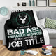 Hunting Dad Badass Miracle Worker Job Title Premium Blanket