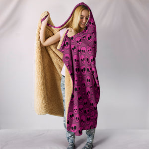 Pink Skulls Hooded Blanket