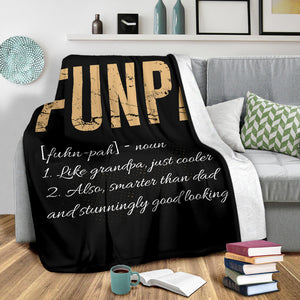 Funpa Meaning Cool Grandpa Premium Blanket