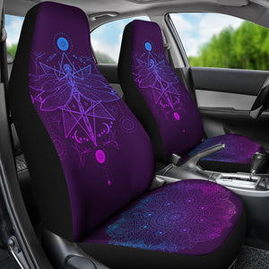 Purple Dragonfly Fractal Car Seat Covers