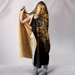 Gold Owl - Hooded Warm Cozy Blanket