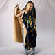 Butterfly on Blue Damask Cozy Warm Hooded Sherpa And Microfiber Blanket With Hood
