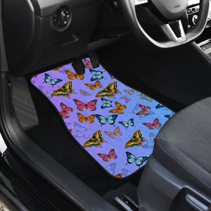 Colorful Butterfly Front Car Mats (Set Of 2) - Freedom Look